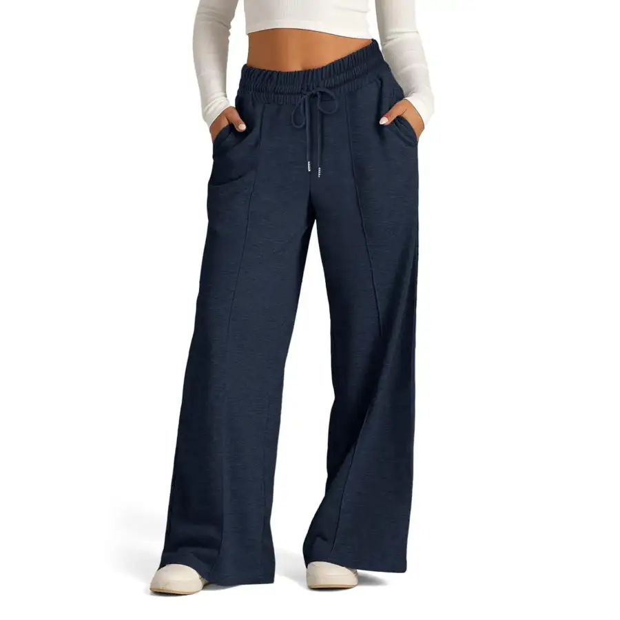 Full Size Drawstring Relaxed Fit Wide Leg Pants Plus Size