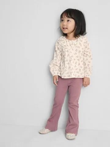 1-9yrs | Collared Blouse and Flare Leggings Set