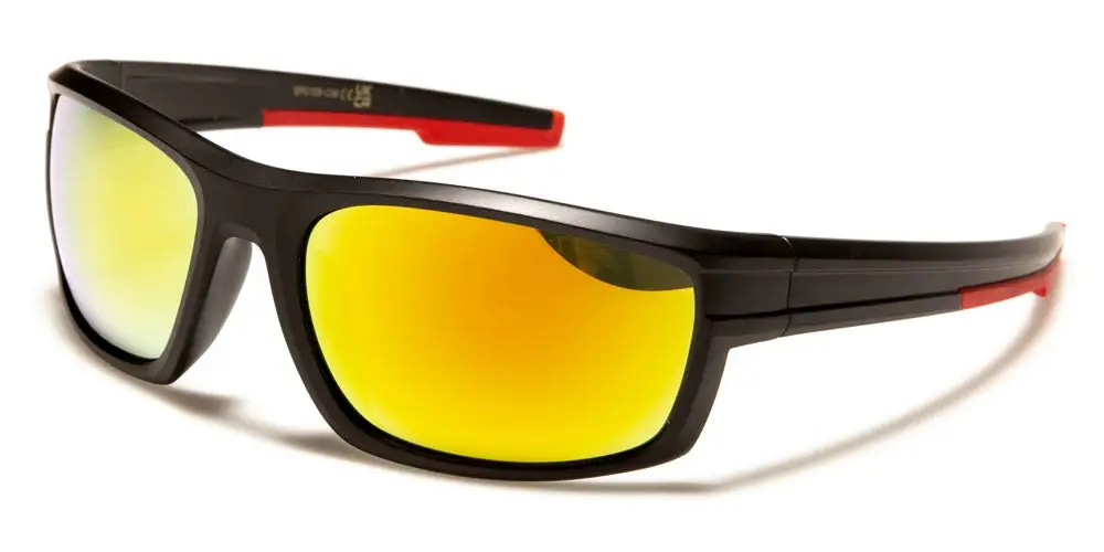 Modern Men's Mirrored Sport Wrap Sunglasses