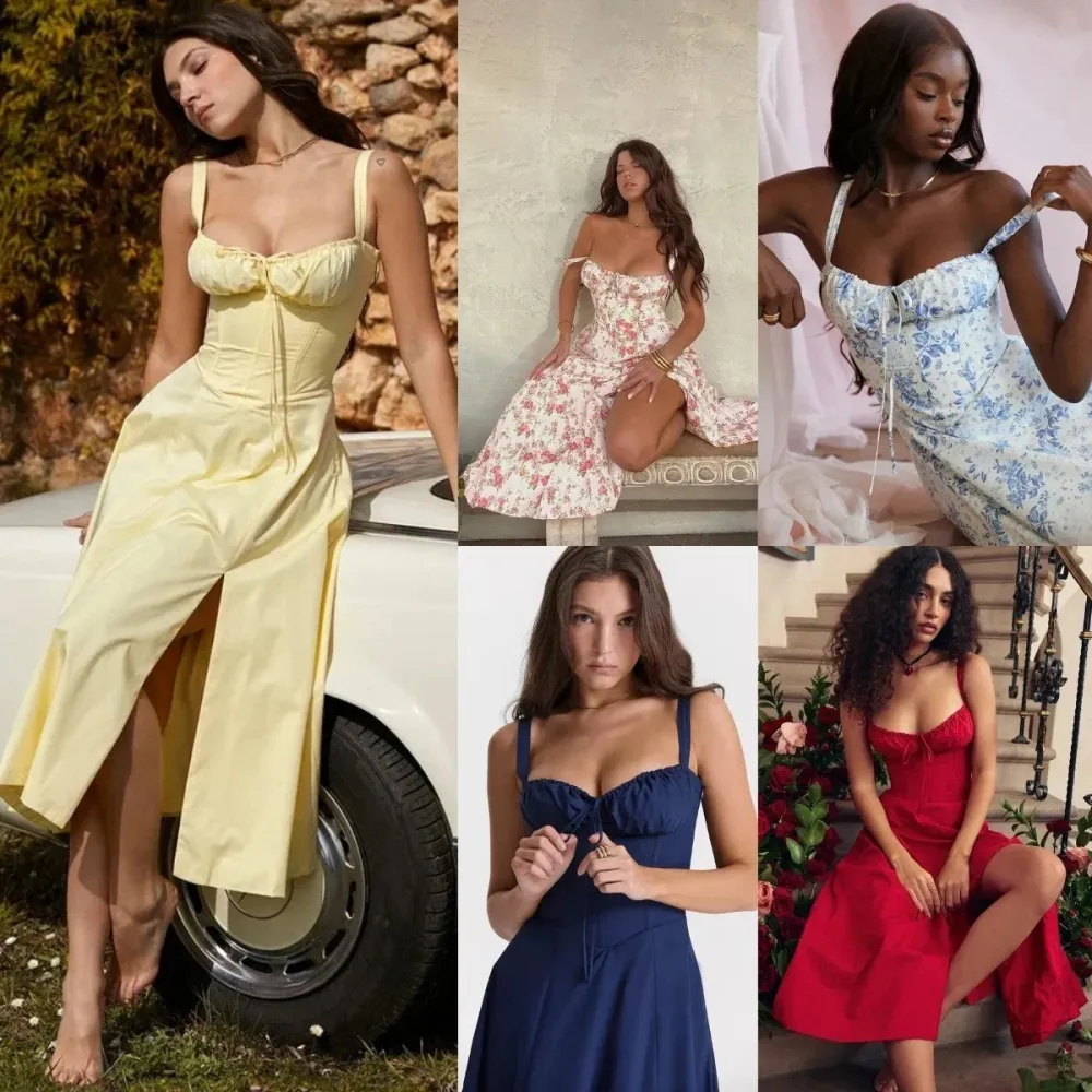 6- pack Comfortable Beauty-No underwire-Print Bustier Sundress