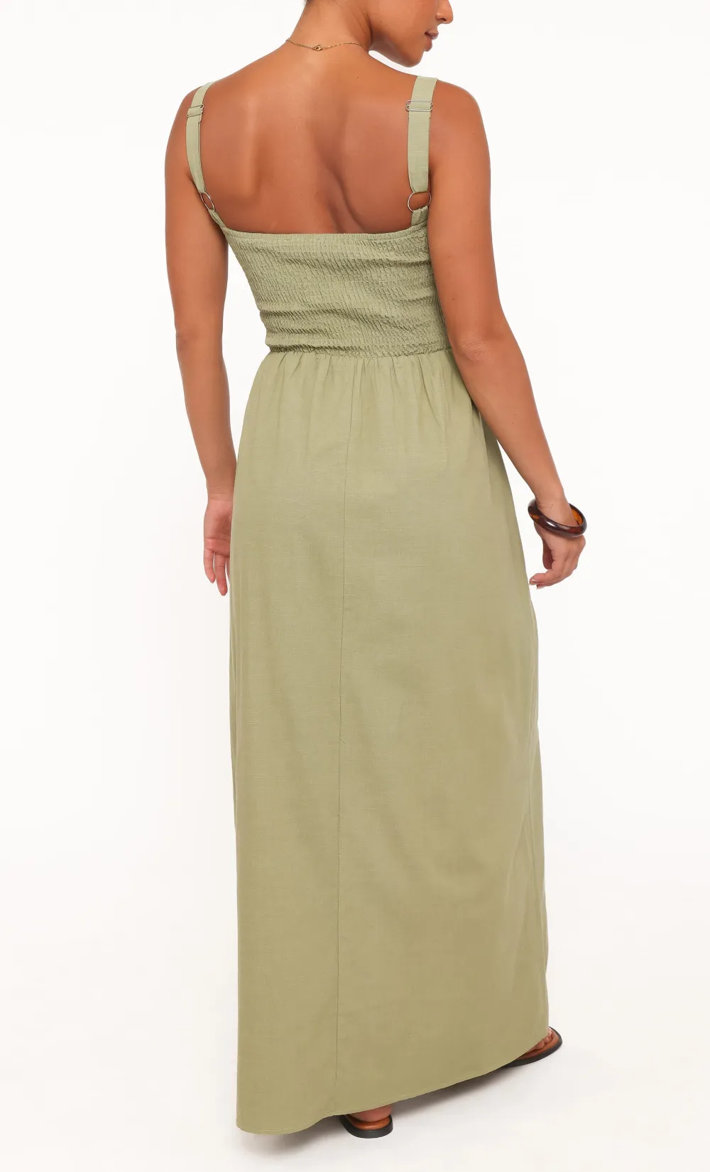 Cotton Square Neck Midi Dress