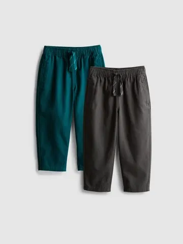 1-9yrs | 2pk Pure Cotton Trousers