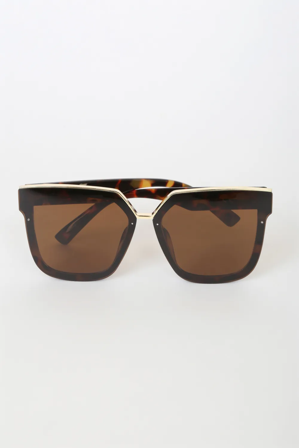 Casual Cool Brown Square Sunglasses