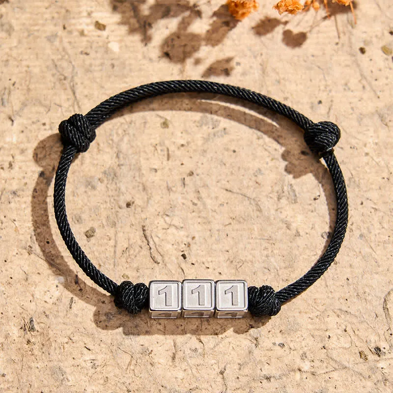 Titanium Steel Angel Numbers Adjustable String Faith Bracelet