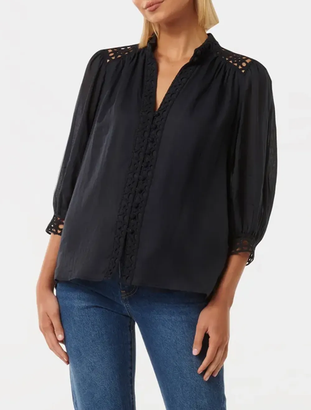 Crochet Trim Blouse