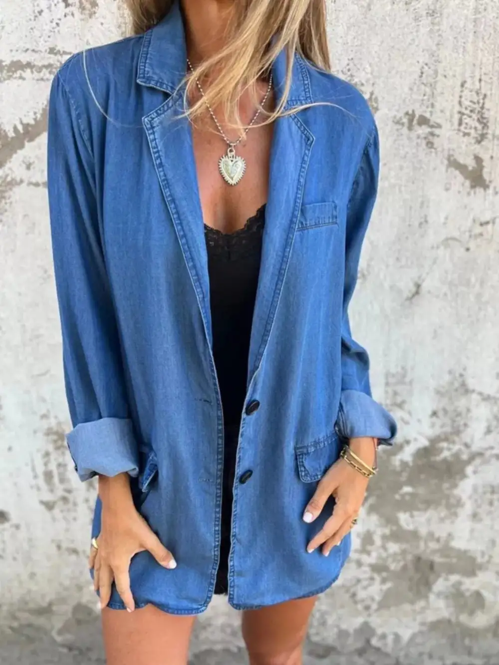 Full Size Button Down Blazer Plus Size