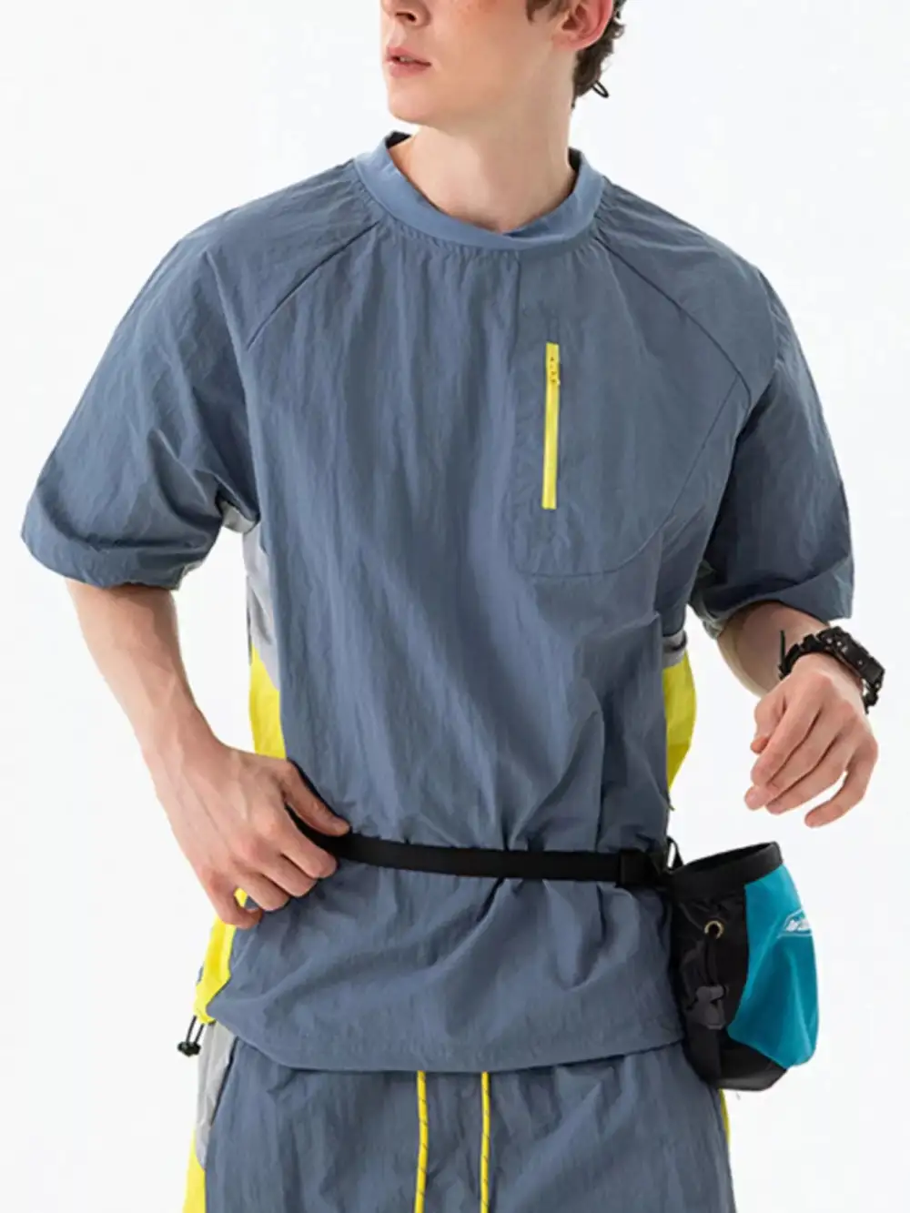 Contrast Round-Neck Short-Sleeve T-Shirt