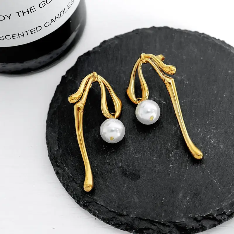 Beaded Drop Pendant Earrings