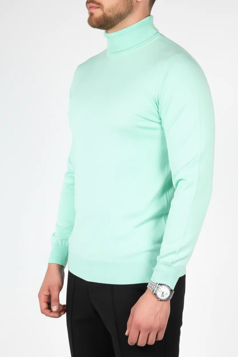 Viscose Refined Turtleneck Sweater