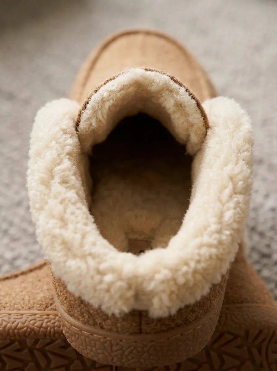 Core Quilted Fleece Lined Look Unisex Warm Wool Shoes