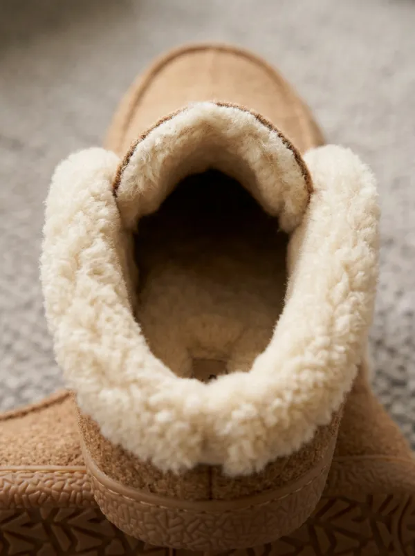 Core Quilted Fleece Lined Look Unisex Warm Wool Shoes