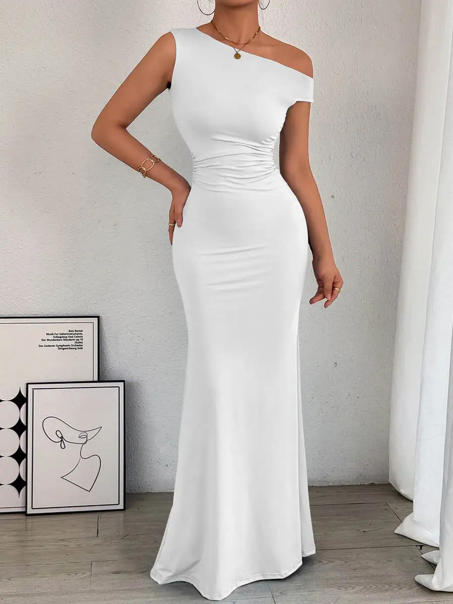 Waisted Pleated Maxi Dress