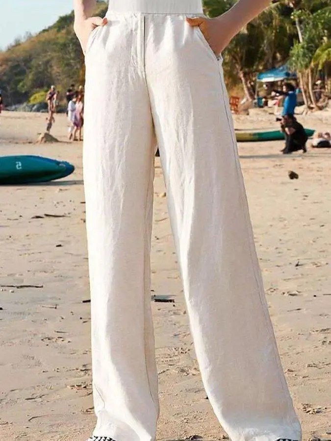  Comfort Linen Wide Leg Pants