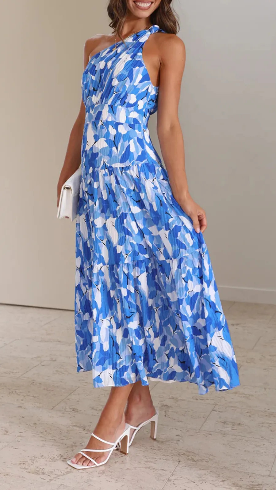 Knot Detail In Shoulder Strap Maxi Dress