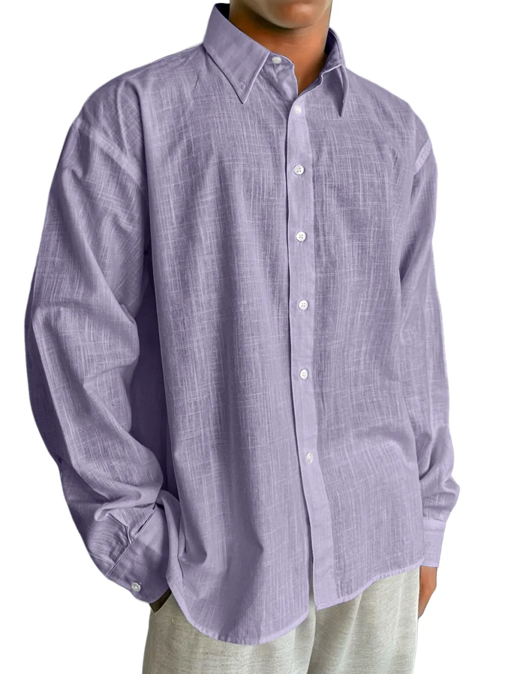Relaxed Cotton Linen Long Sleeve Shirt