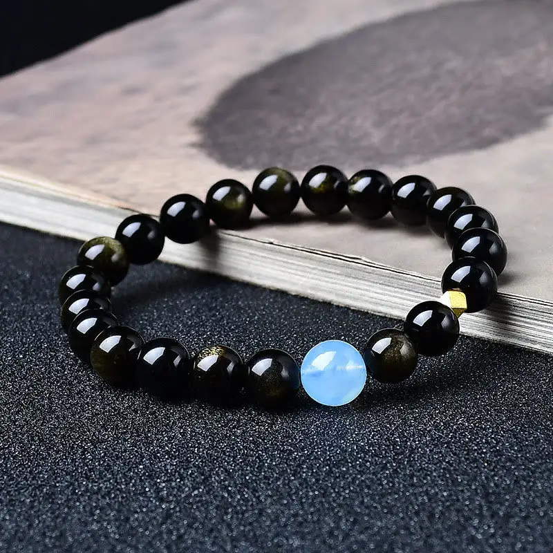 Natural Obsidian Beads Bracelet