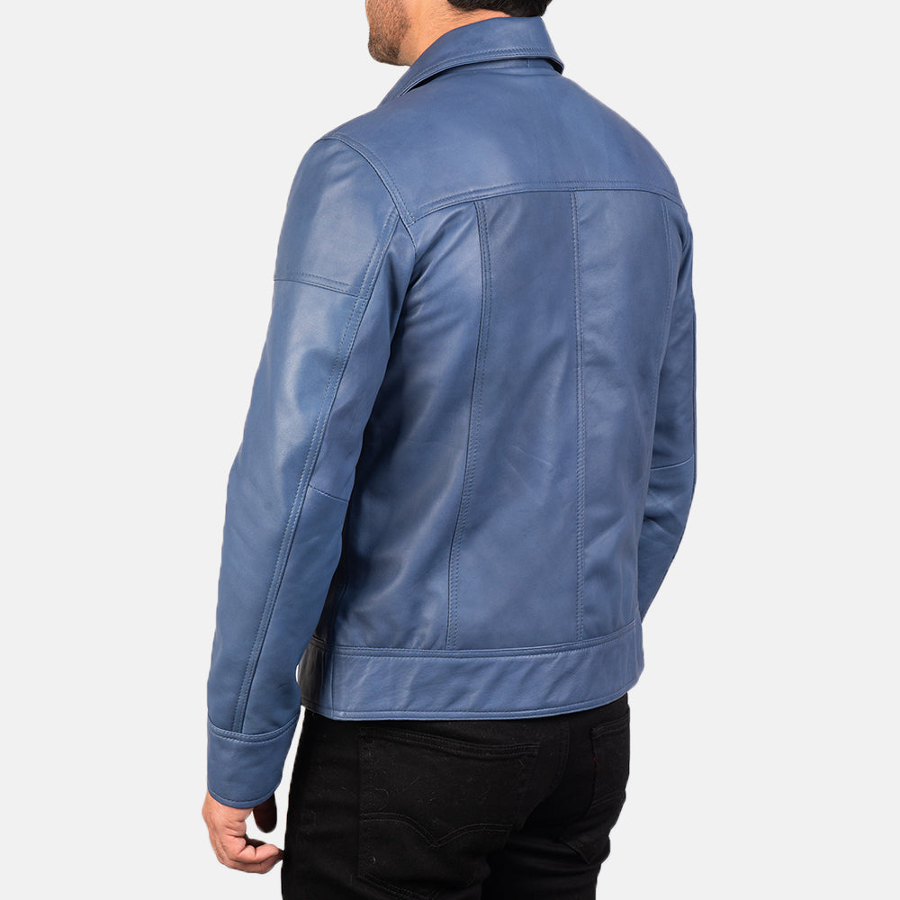 Men's Classic Minimal Biker Leather Jacket