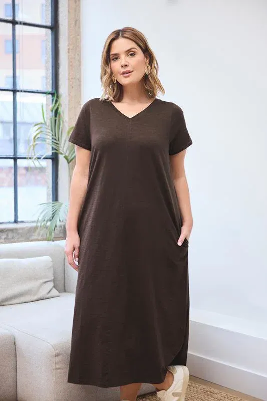 Chocolate Brown Premium Cotton Dress