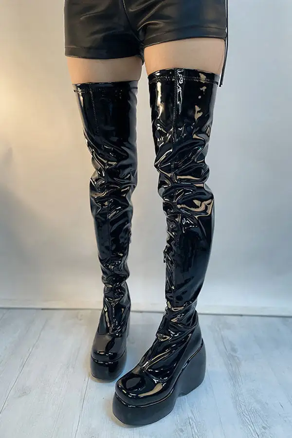 Punk Wedges Over-the-Knee Boots