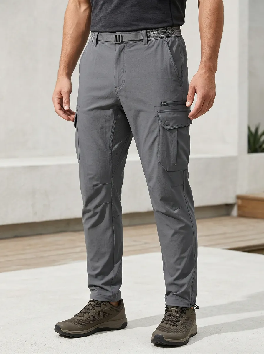 Men's Multi-Pocket Quick-Dry Trail Tapered-Leg Cargo Pants