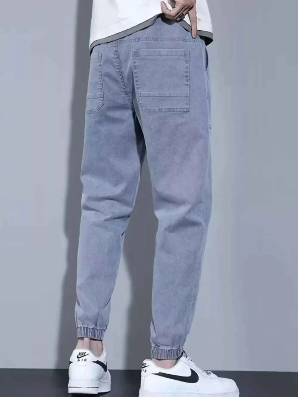 Casual Loose Fit Denim Joggers Jeans