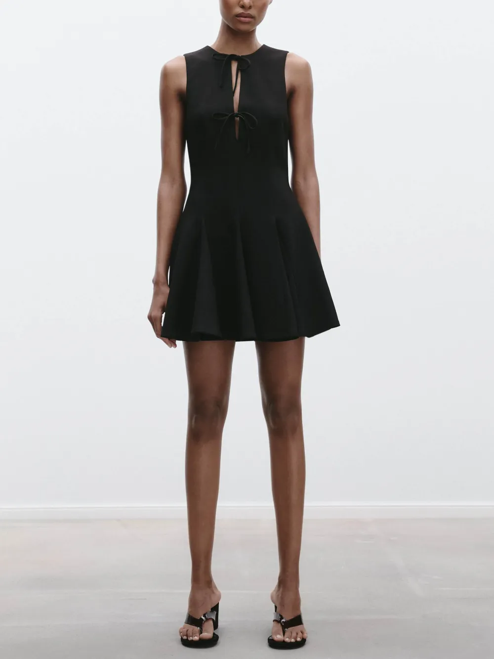 Bow Triangle Hem Elegant Mini Dress