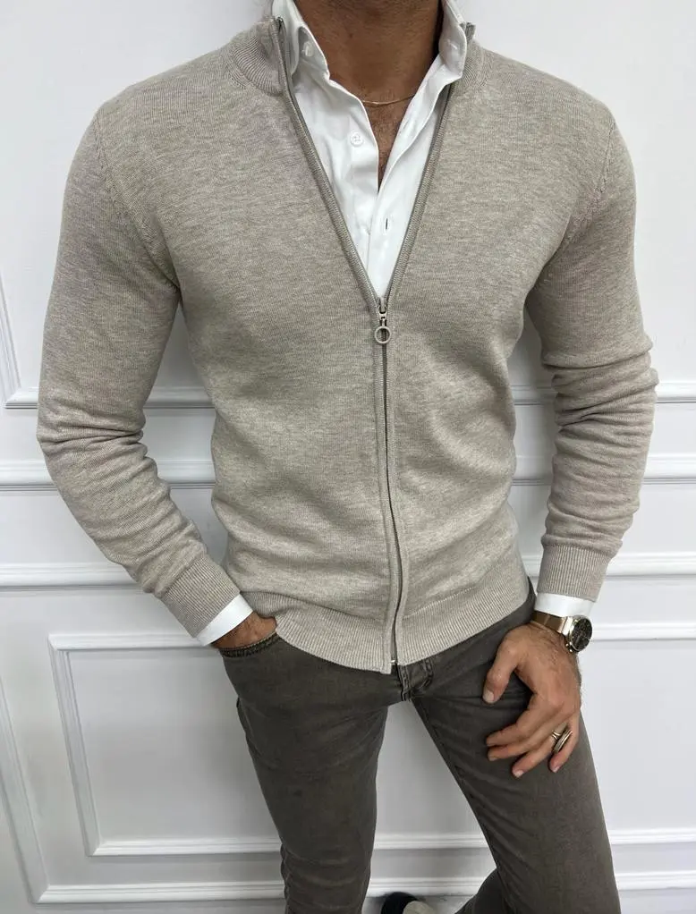Slim Fit Cotton Knit Cardigan