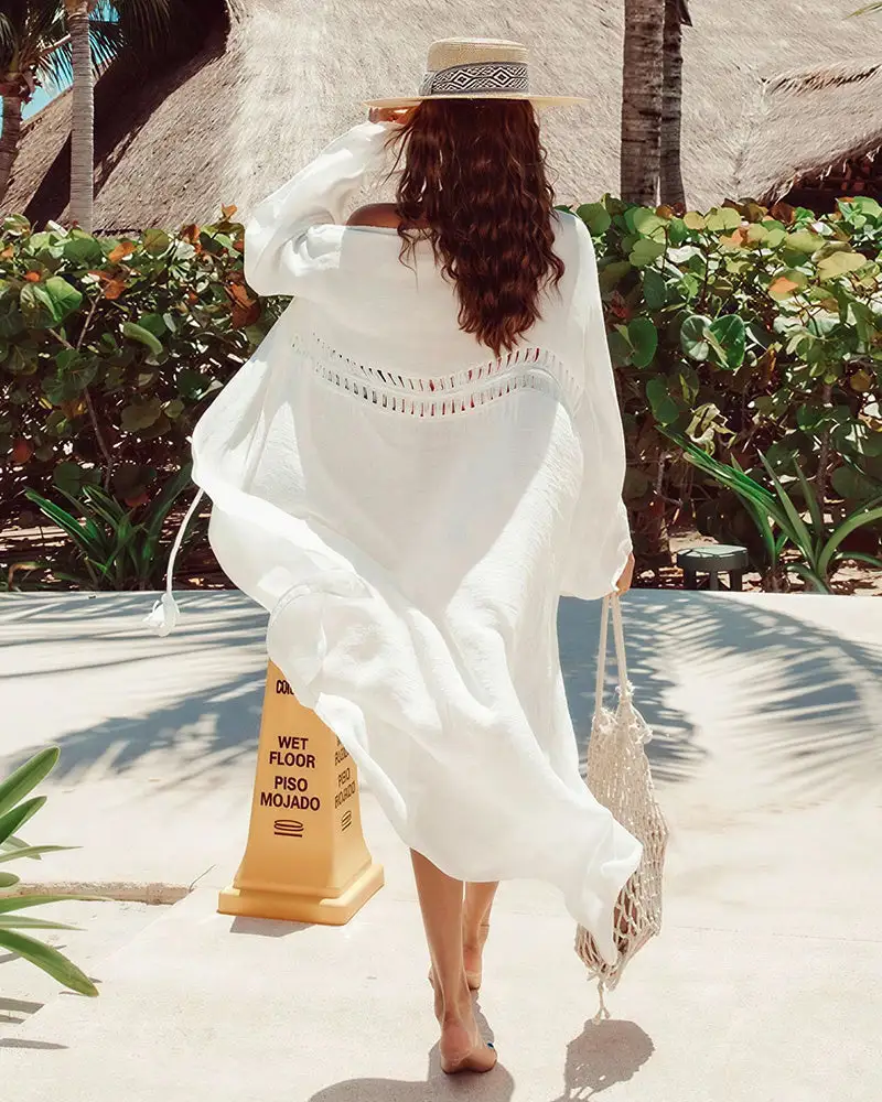 Sheer Maxi Beach Cover-Up Cardigan
