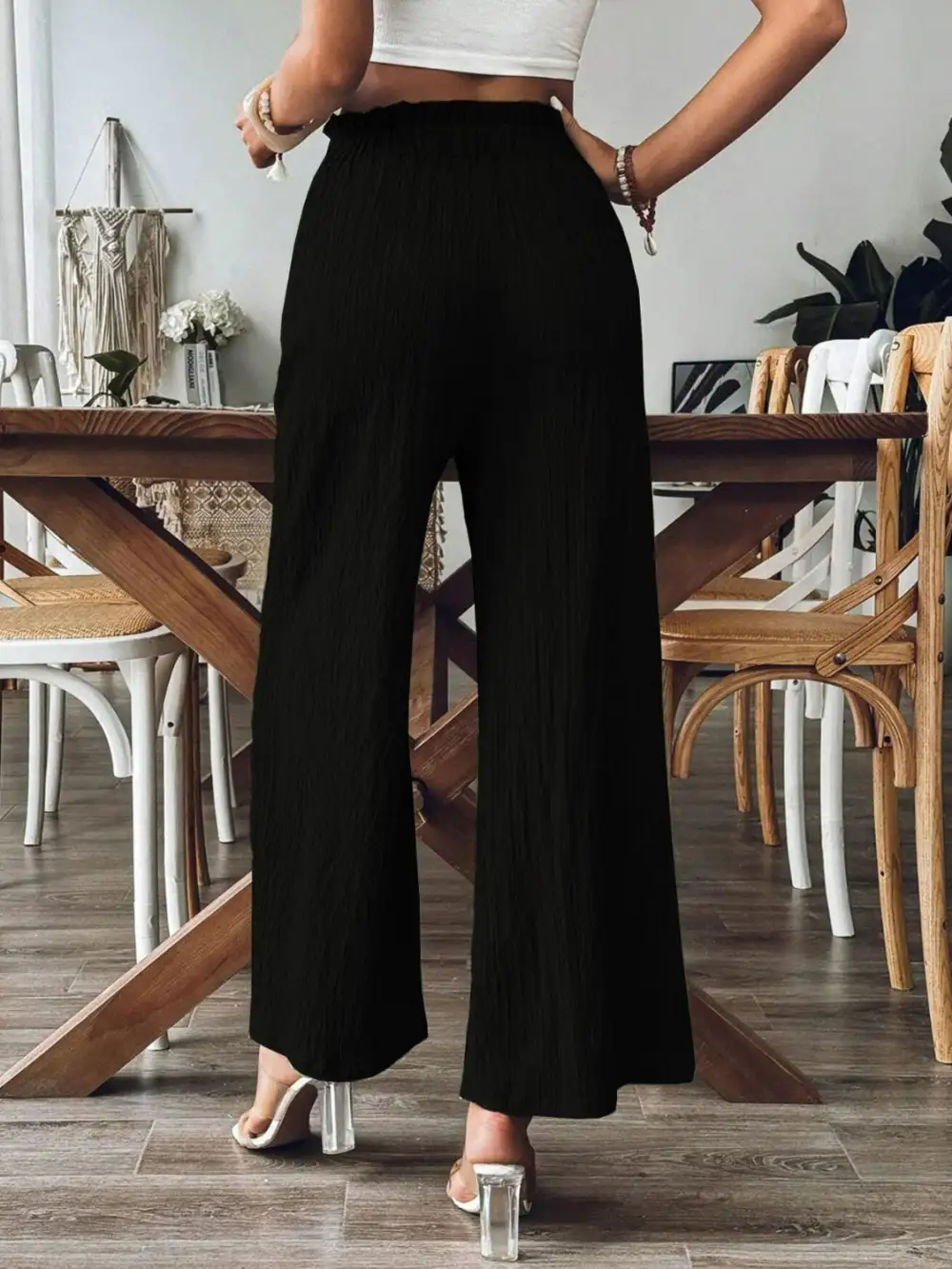 Relaxed Frill Wide Leg Pants