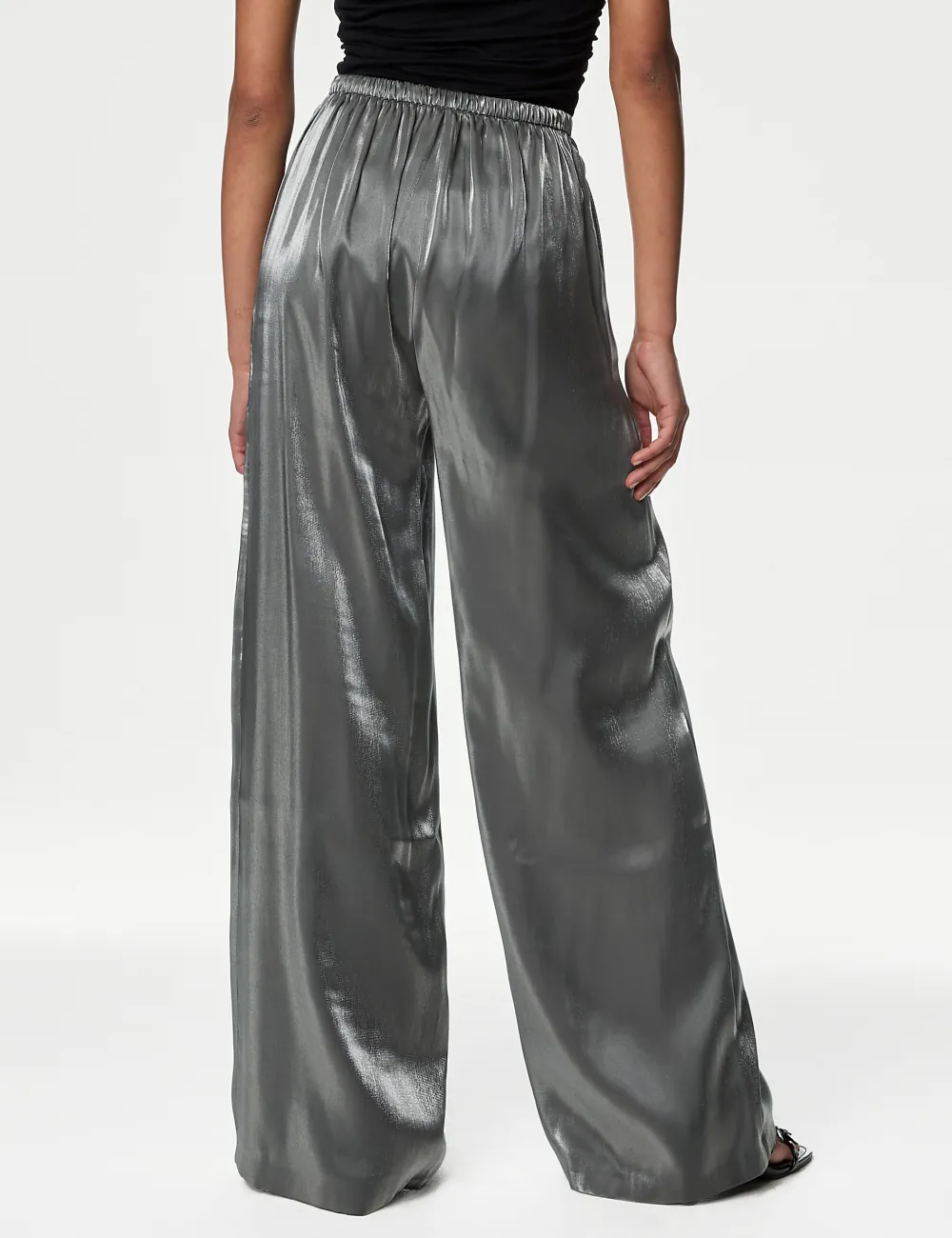 Silver Grey Shiny Pants