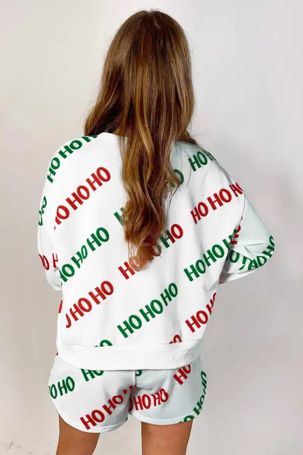 Print Pullover Relaxed Shorts Lounge Set Layer