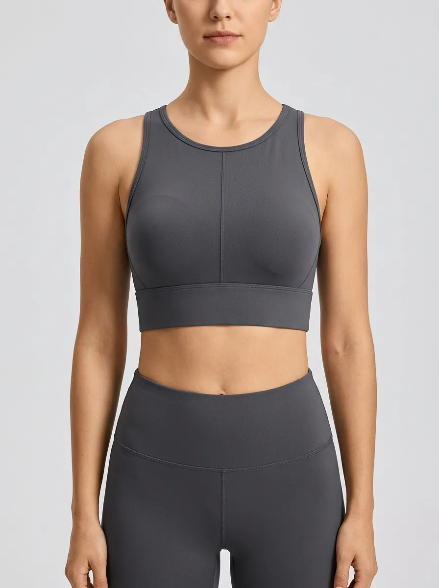 Women's High-Neck Paneled Sports Bra