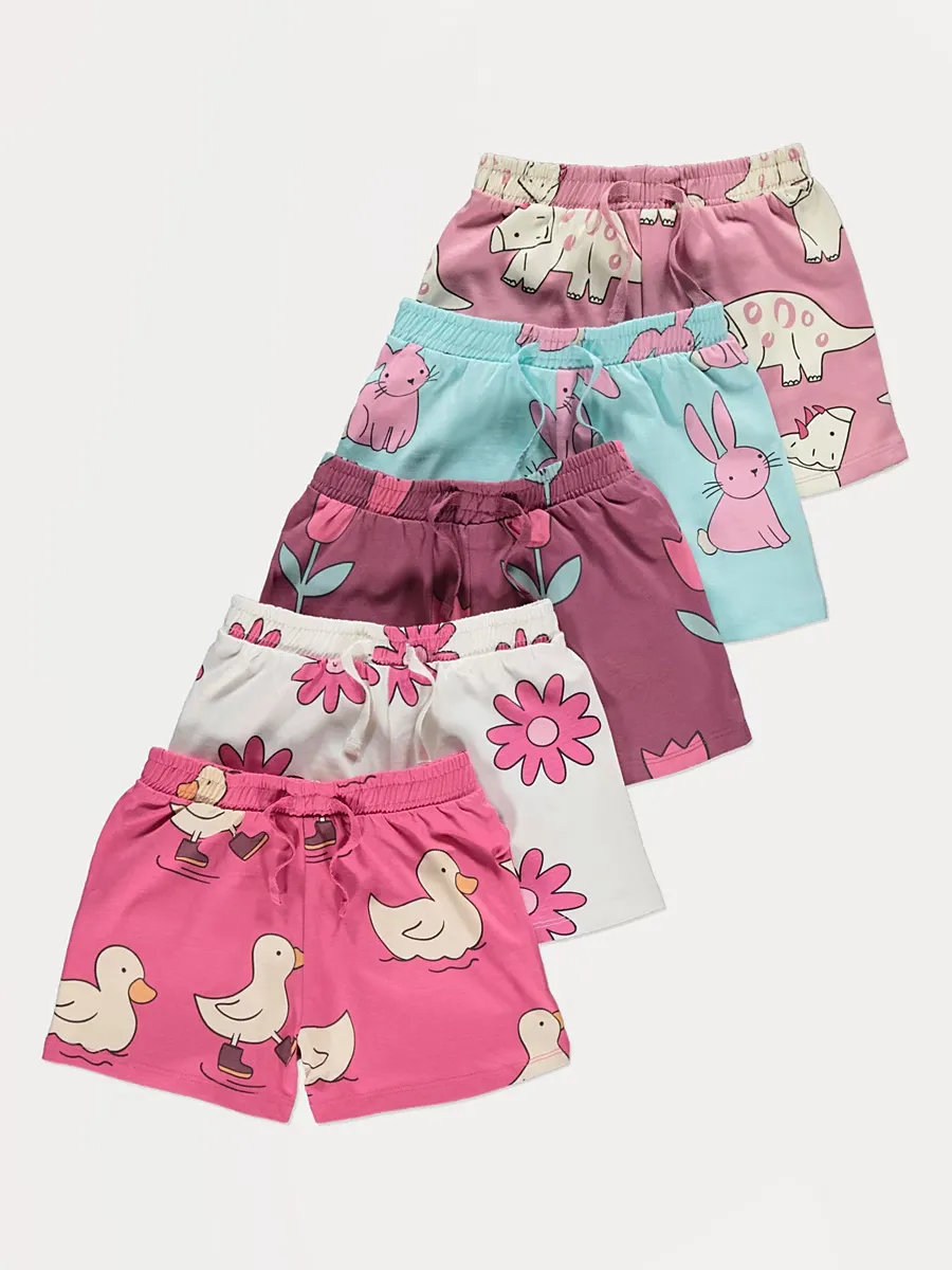 Pink Animal Shorts 5 Pack