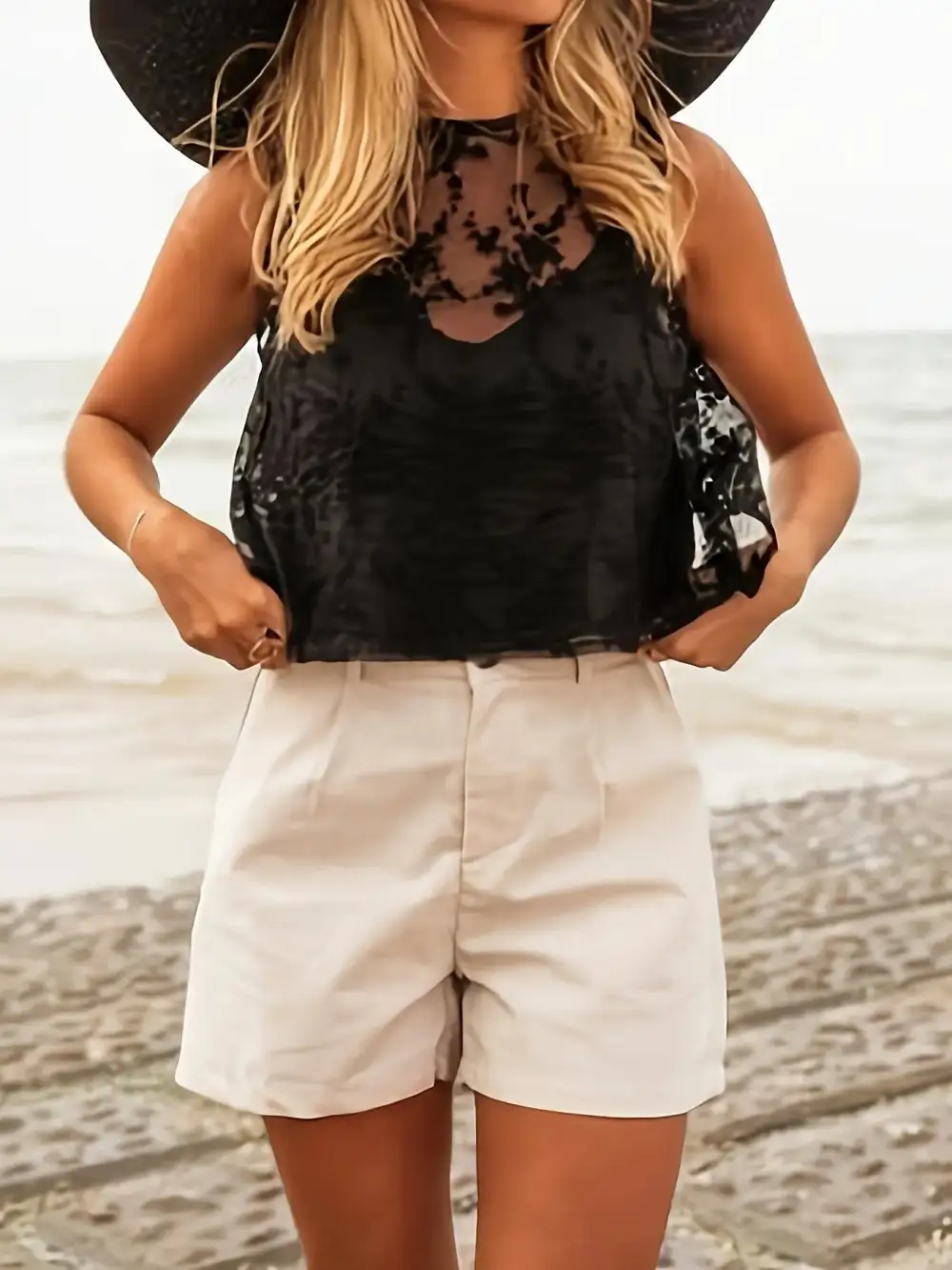 Tie-Back Lace Tank Top