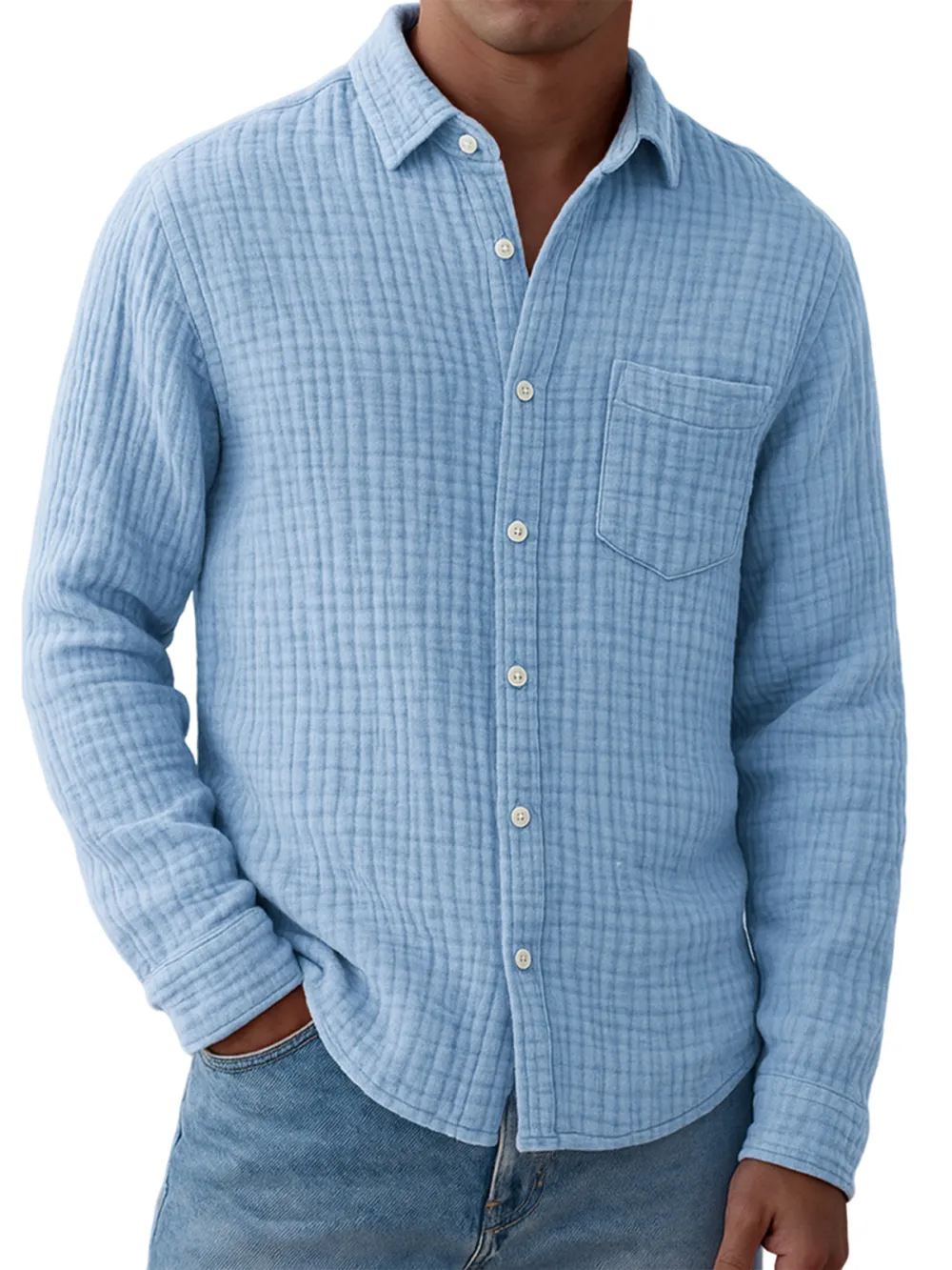 Gauze Cotton Pocket Shirt