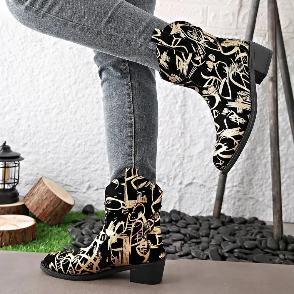Refined Modern Round Toe Block Heel Boots
