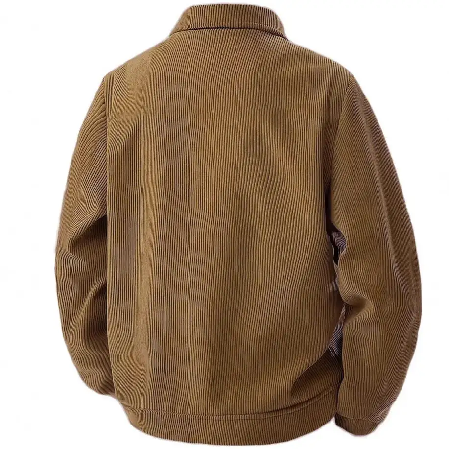 Lapel Corduroy Relaxed Outerwear Coat