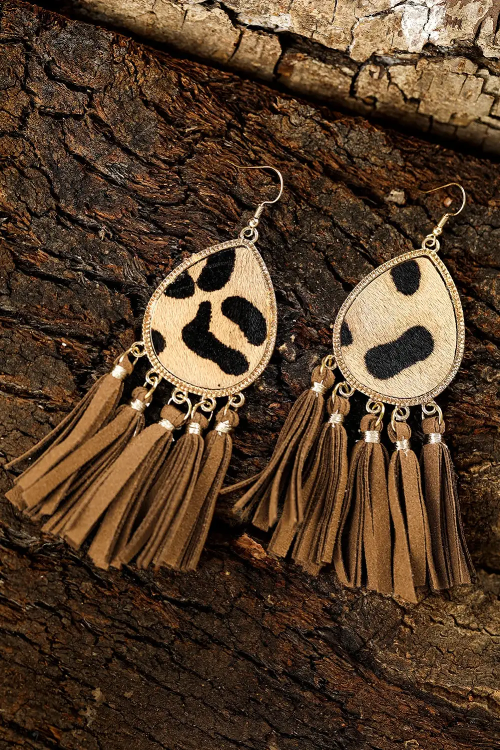 Alloy Animal Print Bohemian Tassel Earrings