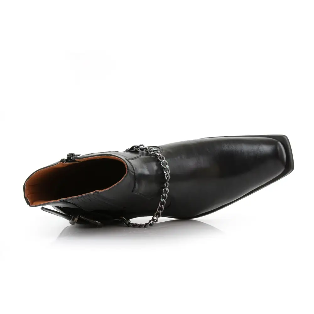 Suede Faux-Leather Pointed-Toe Chelsea Boots