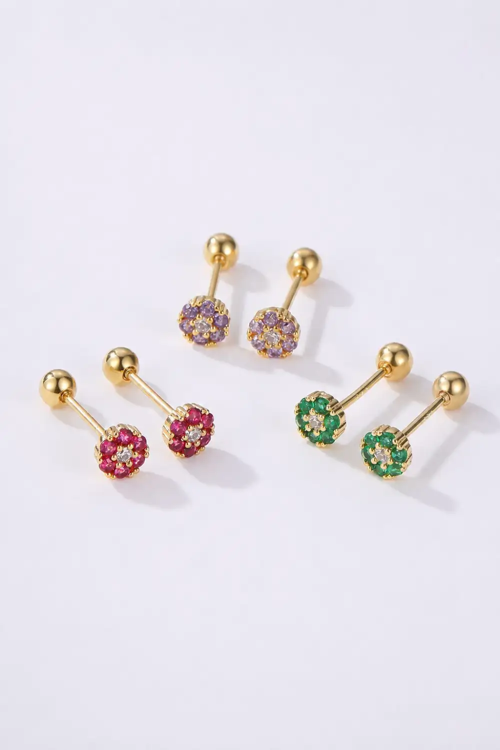 Colorful Crystal Flower Stud arrings