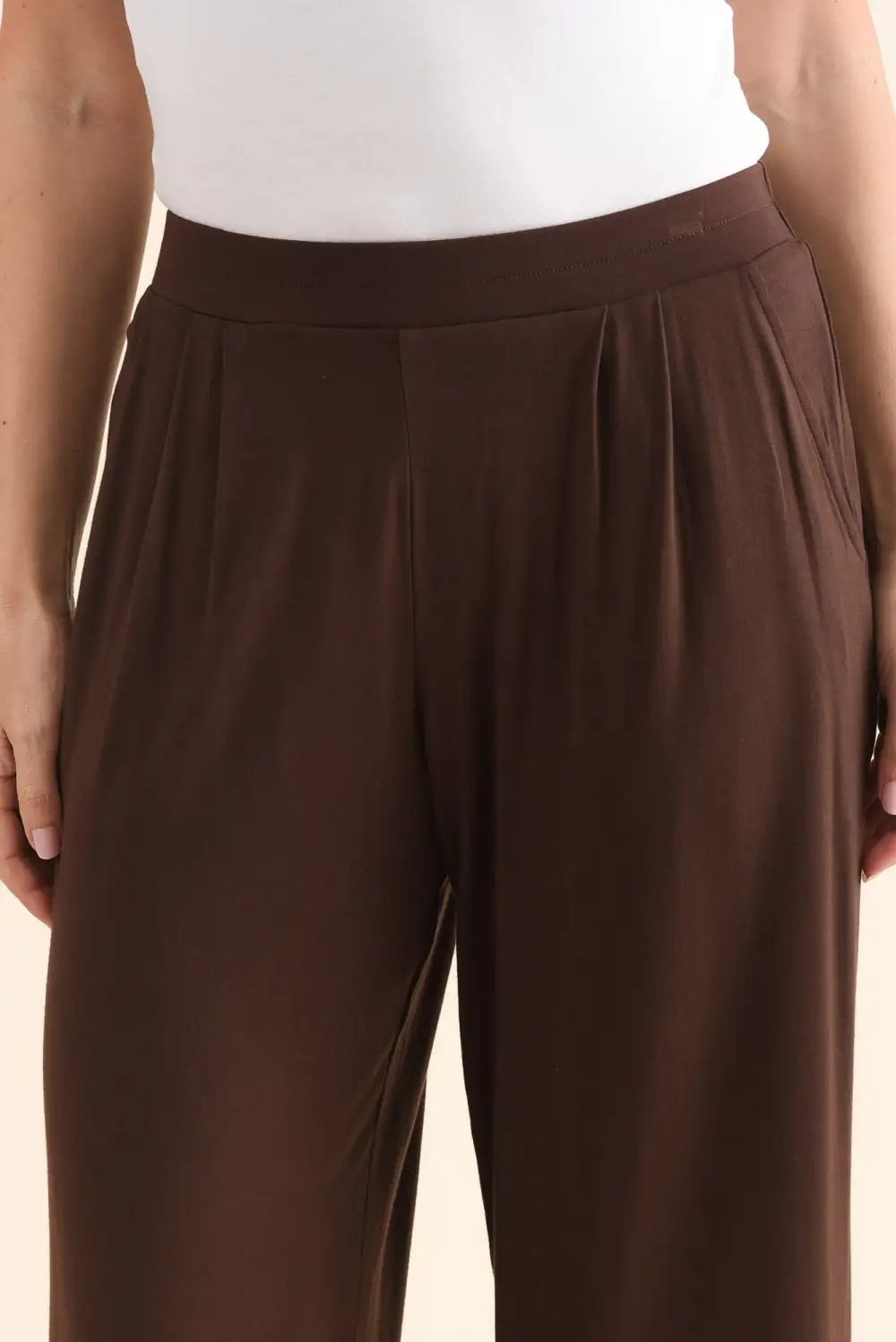 Bamboo High Rise Elastic Waist Pants