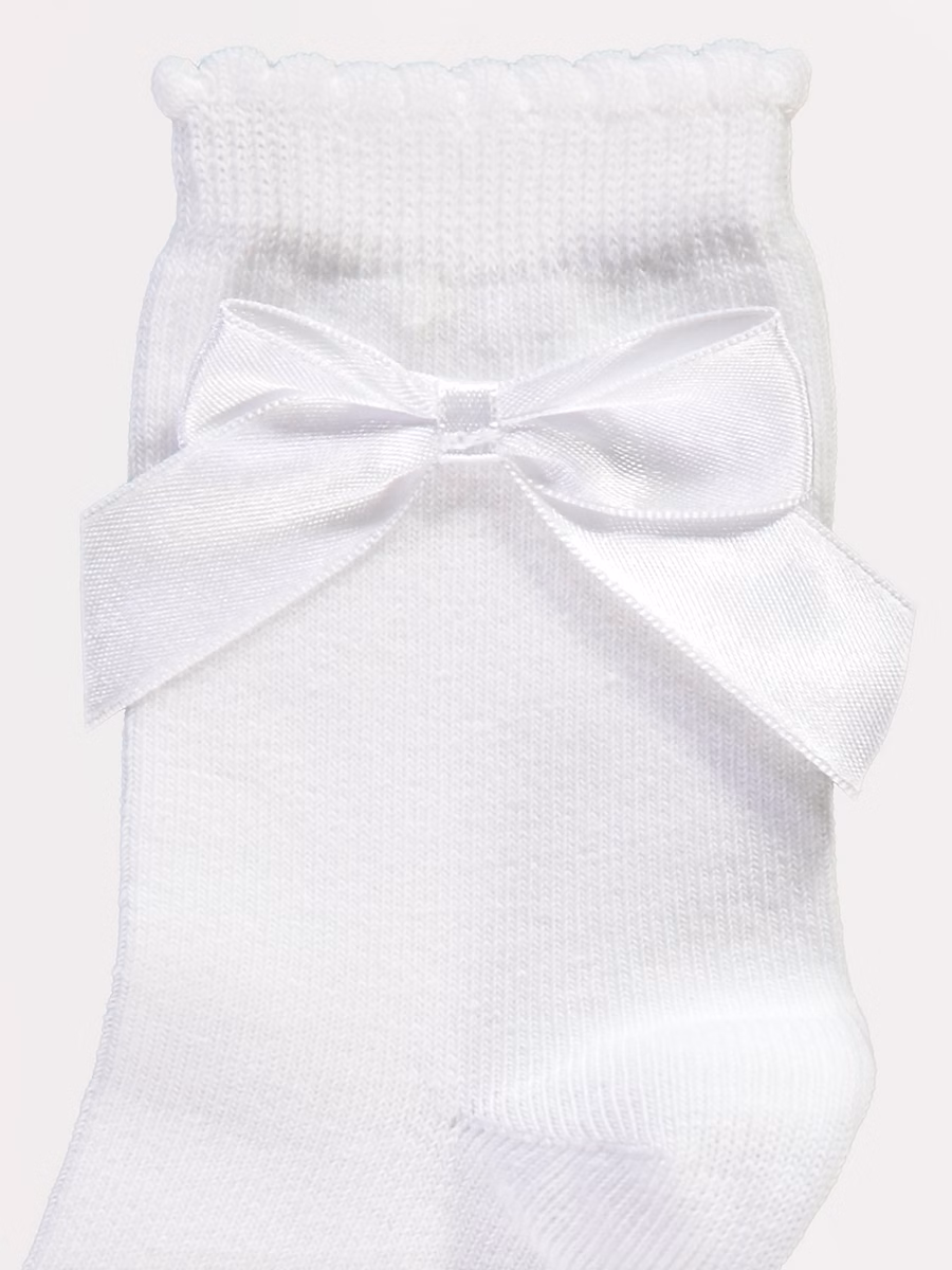 White Bow Cotton Rich Ankle Socks 3 Pack detail 1