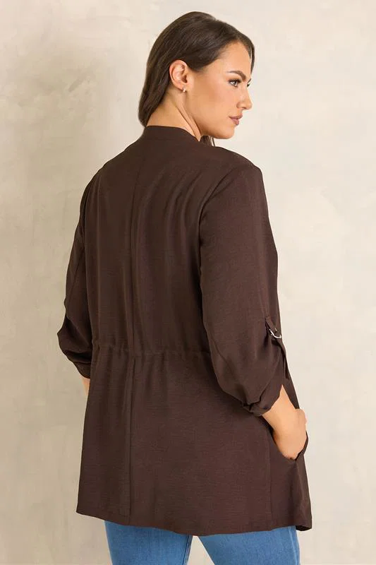 Brown Lightweight Waterfall Jacket detail 2