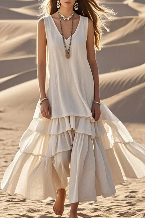 Flowing Sleeveless And Midi Skirt Set
