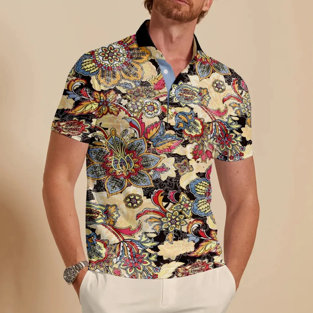 Short Sleeve Button Up Polo Shirt