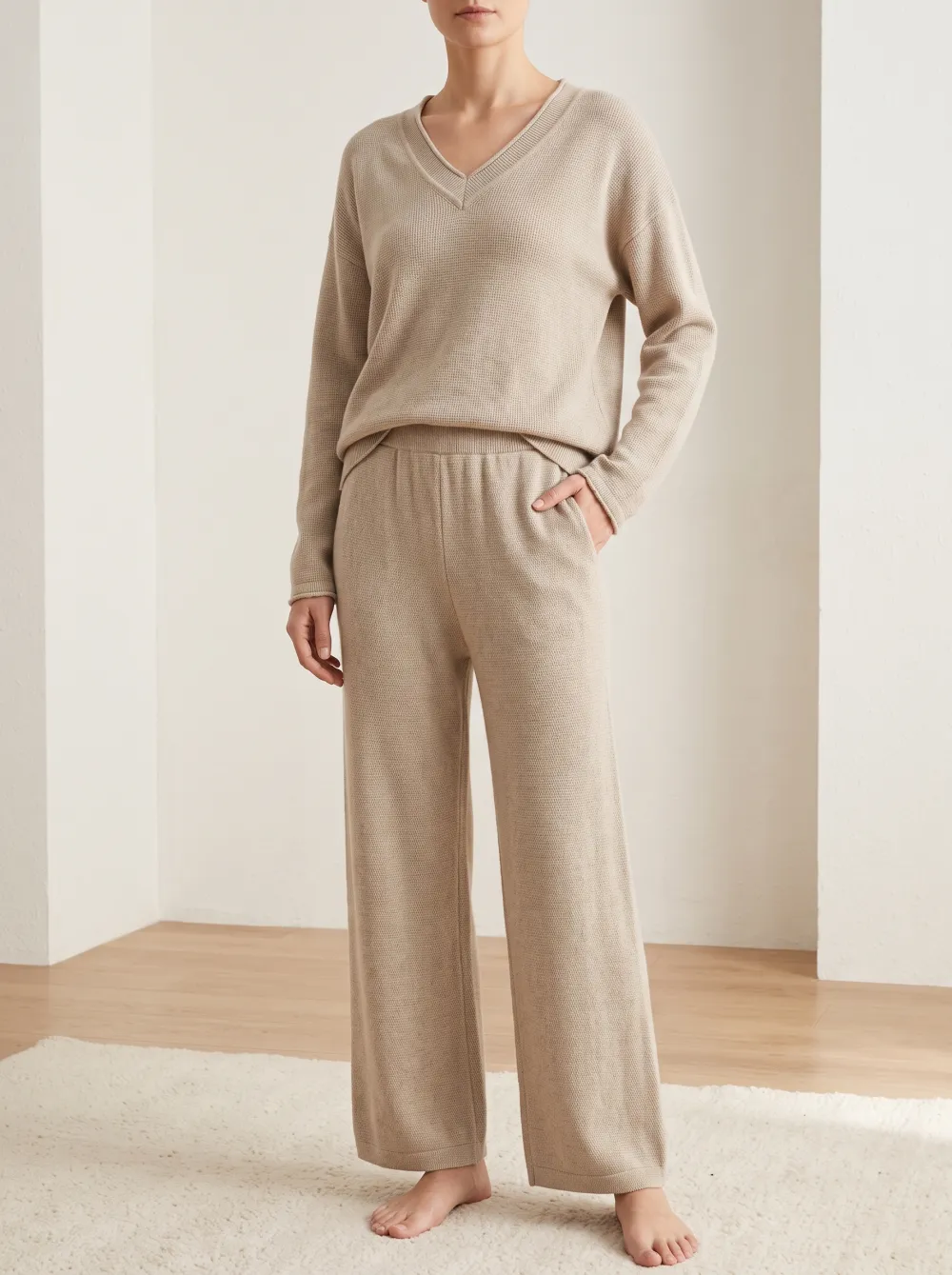 Flowy V Neck Matching Set