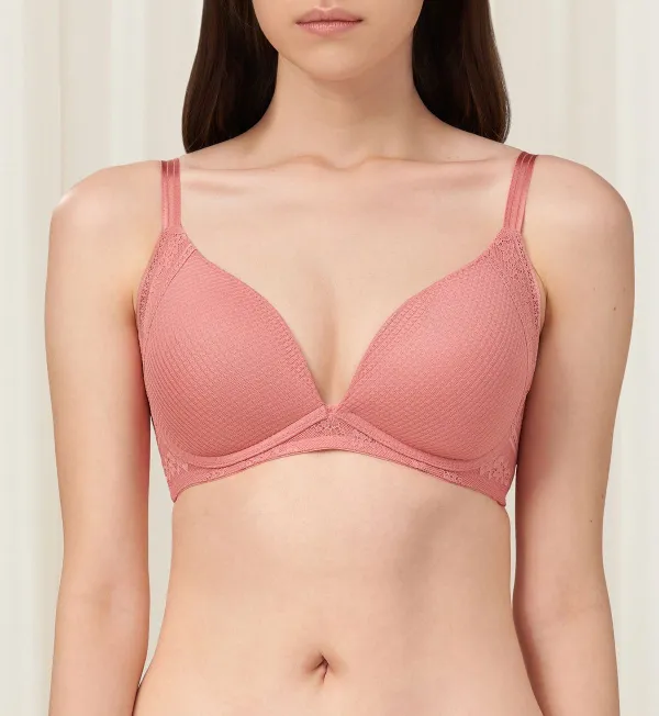Women's Daily Non-Wired Deep-V Push-Up Lace Lightweight Bra