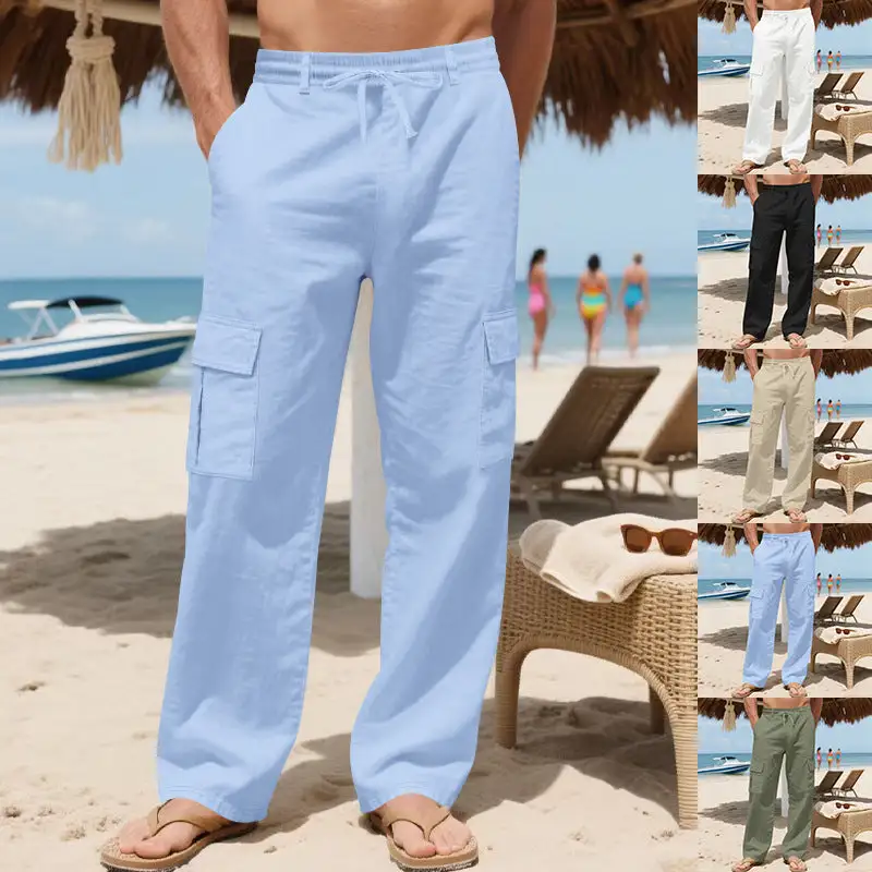Men's Loose Cargo Pants Waistband Adjustable Cargo Pants