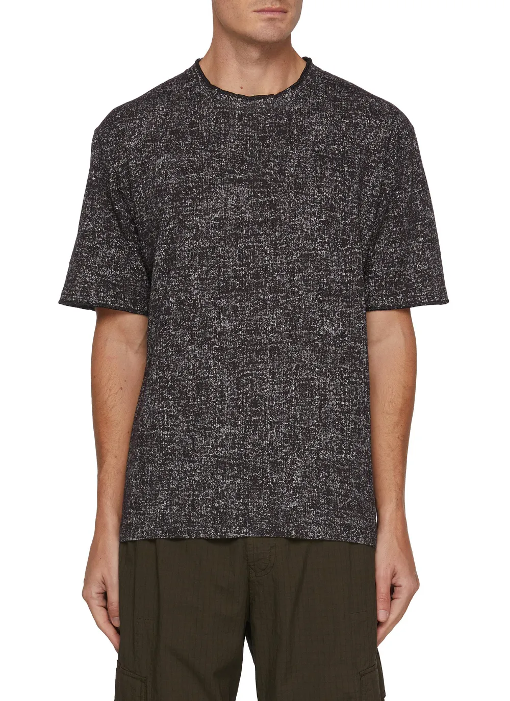 Retro Distressed Texture Dark Red Cottom T-Shirts