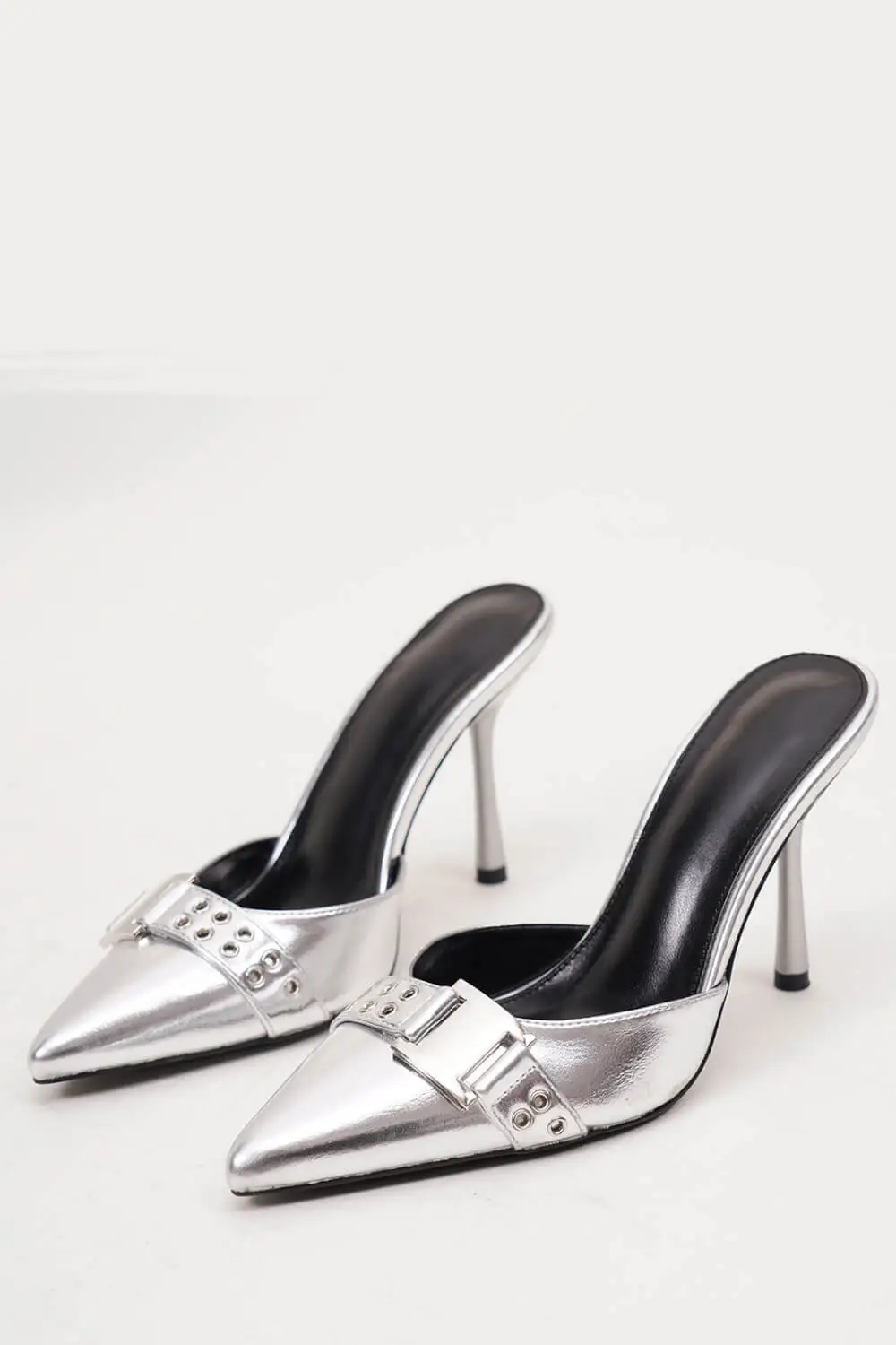 Metallic Pointed Toe High Heel